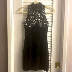 Y2K Jumping Joy Size S Club-wear Dress Like New!Body Con, Velvet Animal Print